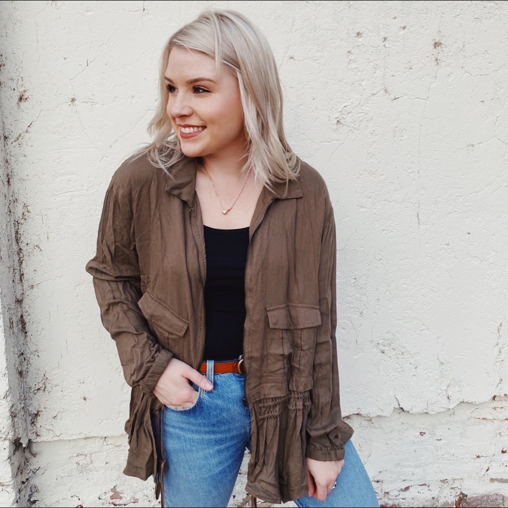 KORI America Army Green Jacket Trendy - Picture 1 of 7